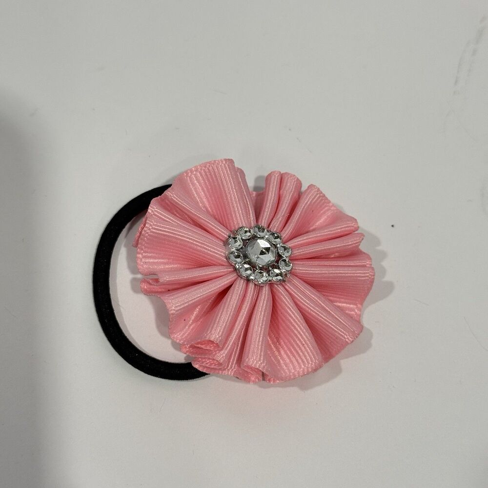 Hair Bow Set 2 Ponytail For Girls Pink 2 Inch New - Picture 10 of 12